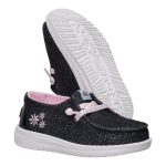 Wendy Toddler Shimmer Flower - Charcoal